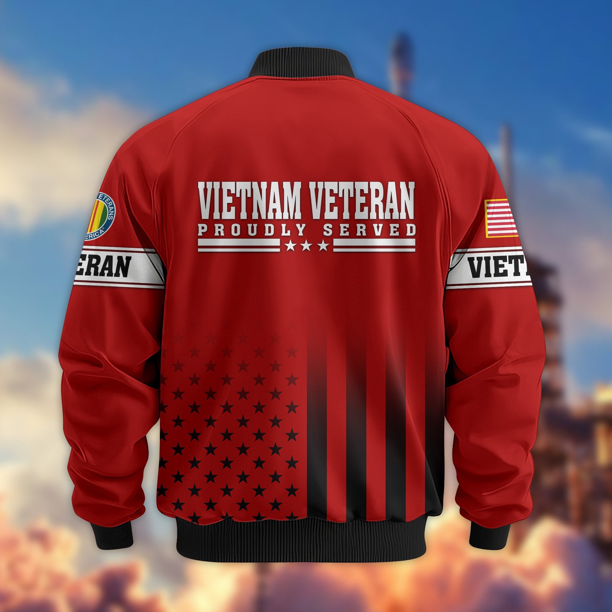 Premium Proudly Served US Veterans Bomber Jacket, Gifts For US Veterans, Gifts For Veterans Day
