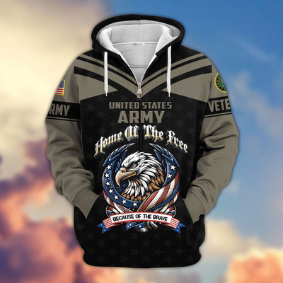 Premium US Veterans Zip Hoodie, Gifts For US Veterans, Gifts For Veterans Day, Gifts For Father's Day