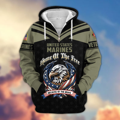 Premium US Veterans Zip Hoodie, Gifts For US Veterans, Gifts For Veterans Day, Gifts For Father's Day
