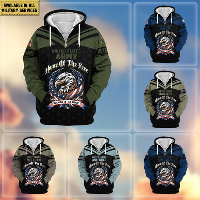 Premium US Veterans Zip Hoodie, Gifts For US Veterans, Gifts For Veterans Day, Gifts For Father's Day