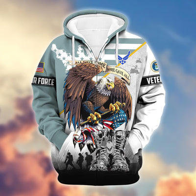 Premium All Gave Some Some Gave All US Veterans Zip Hoodie, Gifts For US Veterans, Gifts For Veterans Day