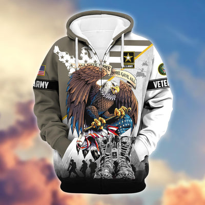 Premium All Gave Some Some Gave All US Veterans Zip Hoodie, Gifts For US Veterans, Gifts For Veterans Day