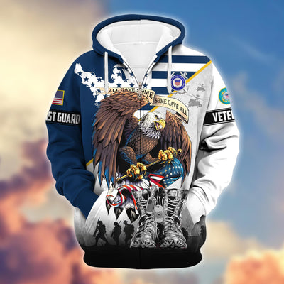 Premium All Gave Some Some Gave All US Veterans Zip Hoodie, Gifts For US Veterans, Gifts For Veterans Day