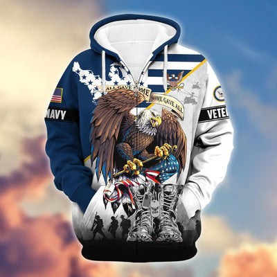 Premium All Gave Some Some Gave All US Veterans Zip Hoodie, Gifts For US Veterans, Gifts For Veterans Day