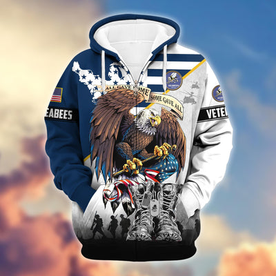 Premium All Gave Some Some Gave All US Veterans Zip Hoodie, Gifts For US Veterans, Gifts For Veterans Day