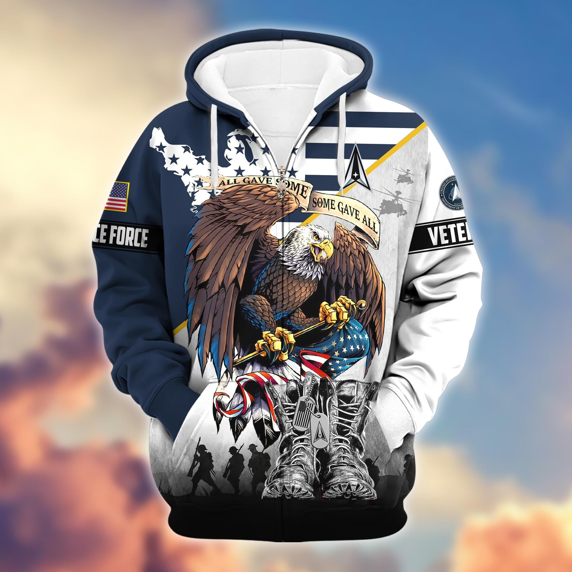 Premium All Gave Some Some Gave All US Veterans Zip Hoodie, Gifts For US Veterans, Gifts For Veterans Day