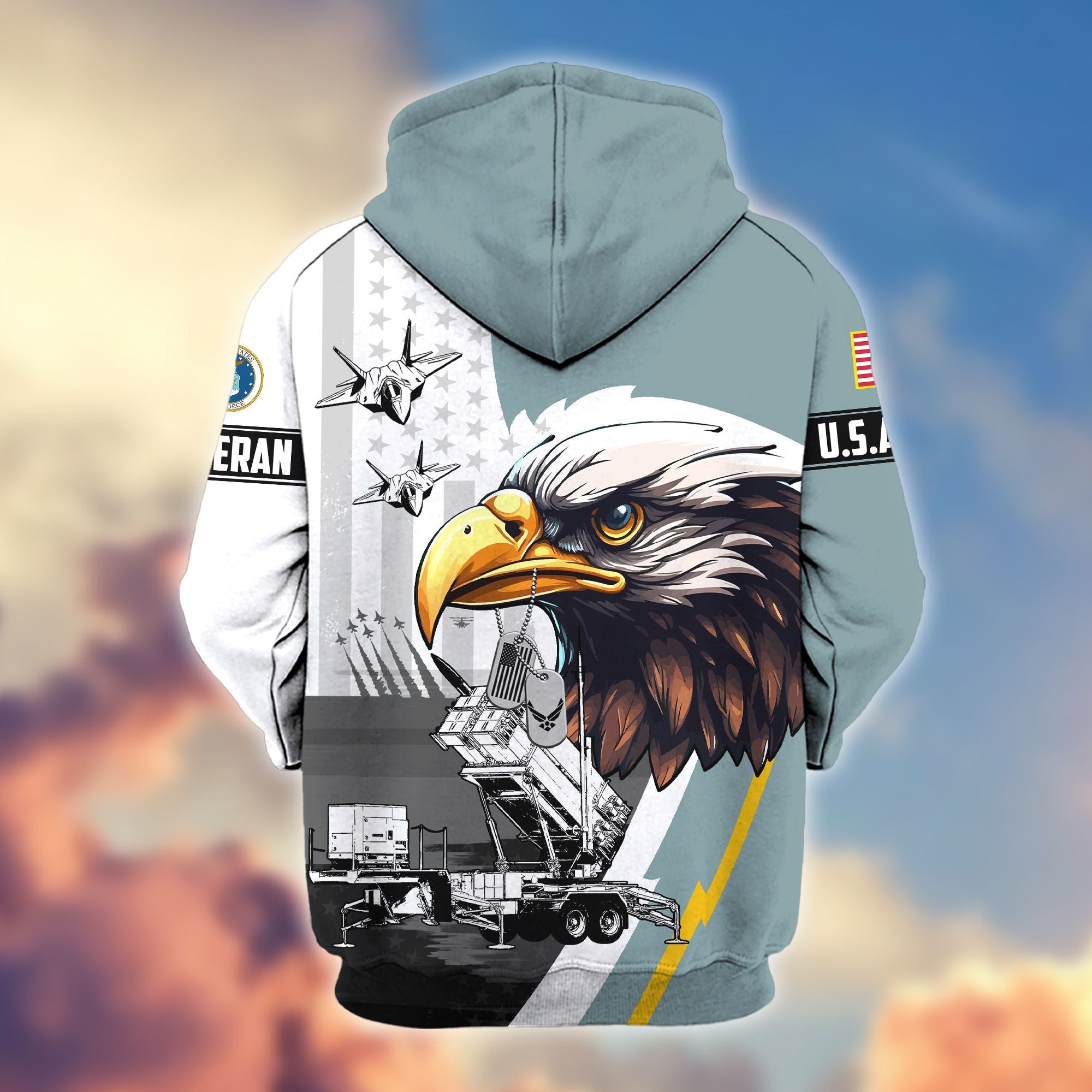 Premium US Veterans Zip Hoodie, Gifts For US Veterans, Gifts For Veterans Day