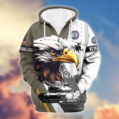 Premium US Veterans Zip Hoodie, Gifts For US Veterans, Gifts For Veterans Day
