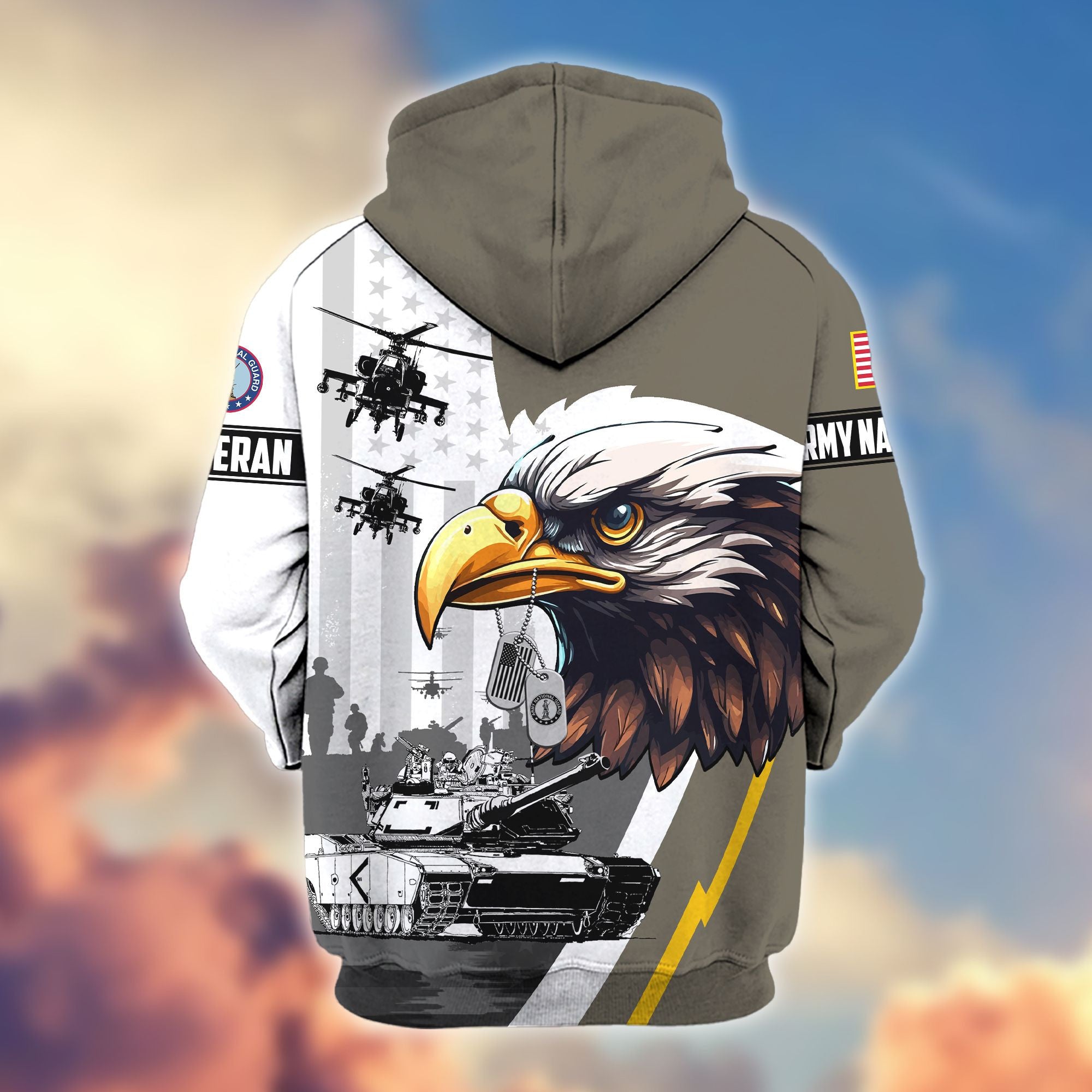 Premium US Veterans Zip Hoodie, Gifts For US Veterans, Gifts For Veterans Day