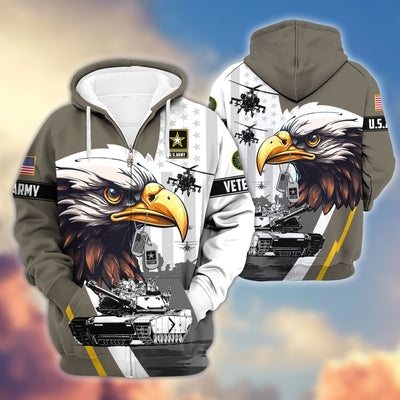 Premium US Veterans Zip Hoodie, Gifts For US Veterans, Gifts For Veterans Day