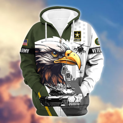 Premium US Veterans Zip Hoodie, Gifts For US Veterans, Gifts For Veterans Day