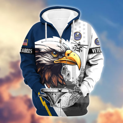 Premium US Veterans Zip Hoodie, Gifts For US Veterans, Gifts For Veterans Day