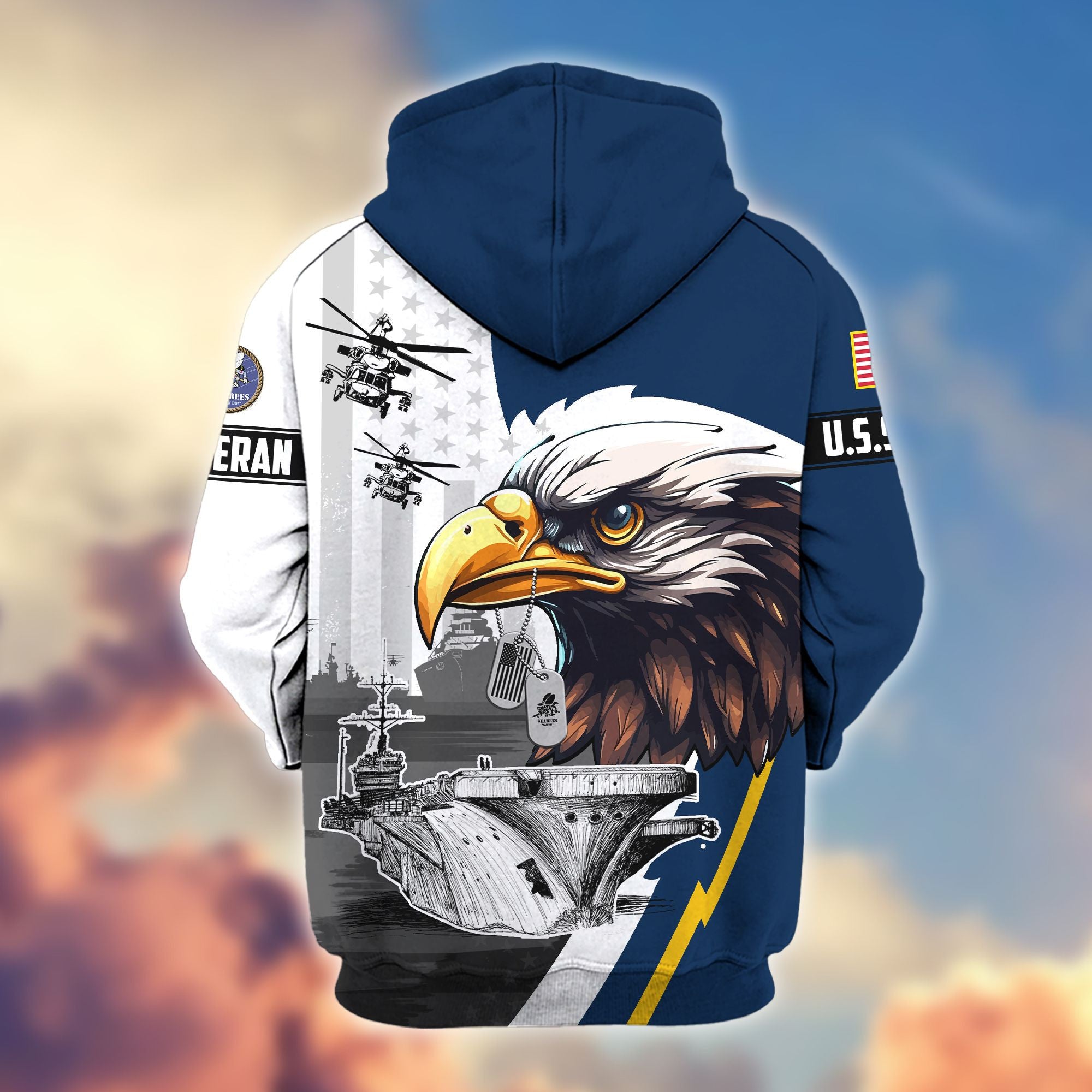 Premium US Veterans Zip Hoodie, Gifts For US Veterans, Gifts For Veterans Day