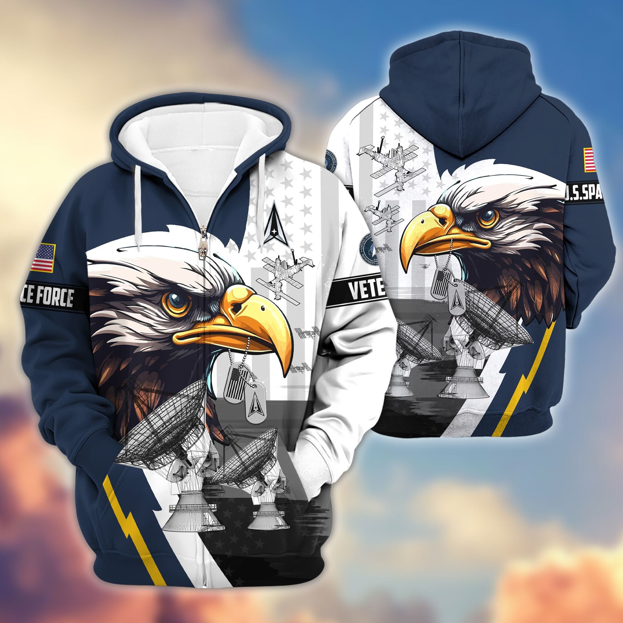 Premium US Veterans Zip Hoodie, Gifts For US Veterans, Gifts For Veterans Day