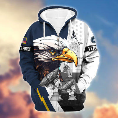 Premium US Veterans Zip Hoodie, Gifts For US Veterans, Gifts For Veterans Day