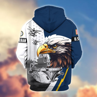 Premium US Veterans Zip Hoodie, Gifts For US Veterans, Gifts For Veterans Day
