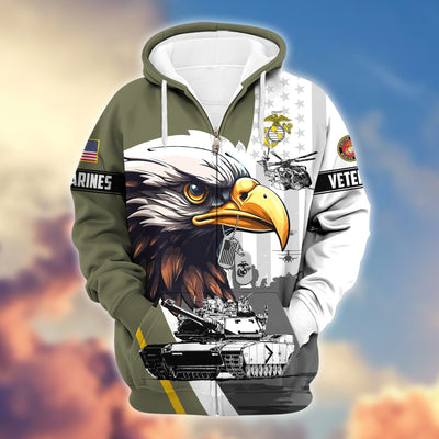 Premium US Veterans Zip Hoodie, Gifts For US Veterans, Gifts For Veterans Day