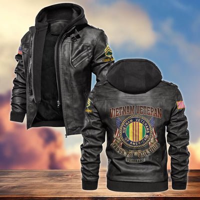Premium Vietnam Veteran Leather Jacket, Custom Name, Rank, Gifts For Vietnam Veteran