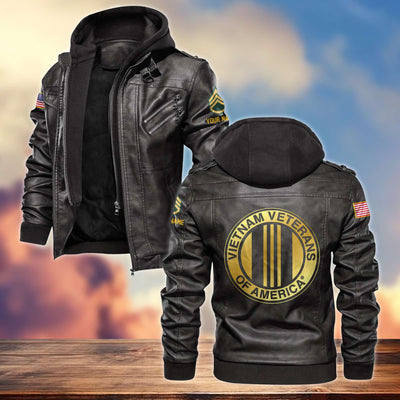 Vietnam Veteran Leather Jacket, Custom Name, Rank, Gifts For Vietnam Veteran