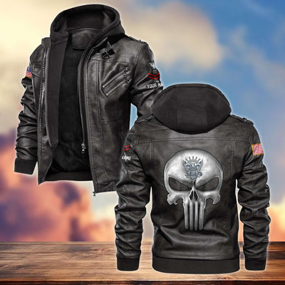 Premium US Navy Leather Jacket, Custom Name, Rank, Gifts For Navy Veteran