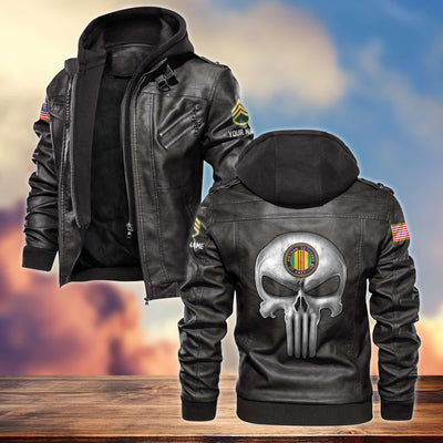 Premium Vietnam Veteran Leather Jacket, Custom Name, Rank, Gifts For Vietnam Veteran