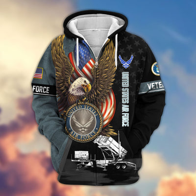 Premium Proudly Served US Veterans Zip Hoodie, Gifts For US Veterans, Gifts For Veterans Day