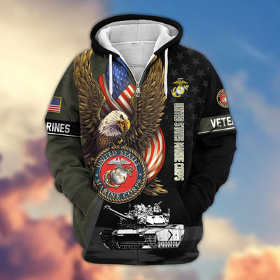 Premium Proudly Served US Veterans Zip Hoodie, Gifts For US Veterans, Gifts For Veterans Day