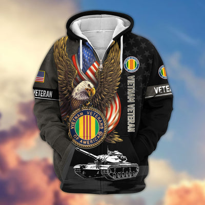 Premium Proudly Served US Veterans Zip Hoodie, Gifts For US Veterans, Gifts For Veterans Day