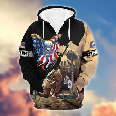 Premium Honoring All Who Served US Veterans Zip Hoodie, Gifts For Veterans Day