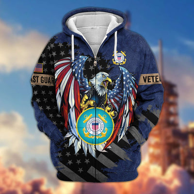 Premium US Veterans Zip Hoodie, Gifts For Veterans Day