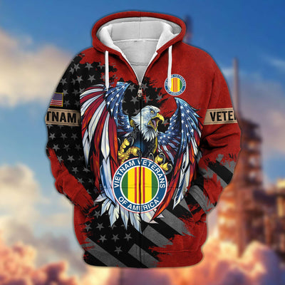 Premium US Veterans Zip Hoodie, Gifts For Veterans Day