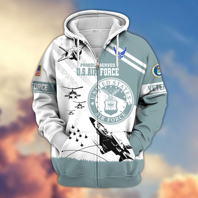 Premium US Veterans Zip Hoodie, Gifts For US Veterans, Gifts For Veterans Day