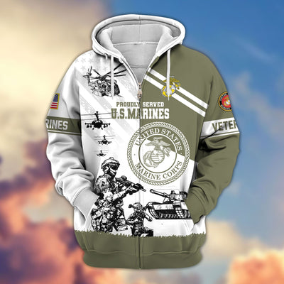 Premium US Veterans Zip Hoodie, Gifts For US Veterans, Gifts For Veterans Day
