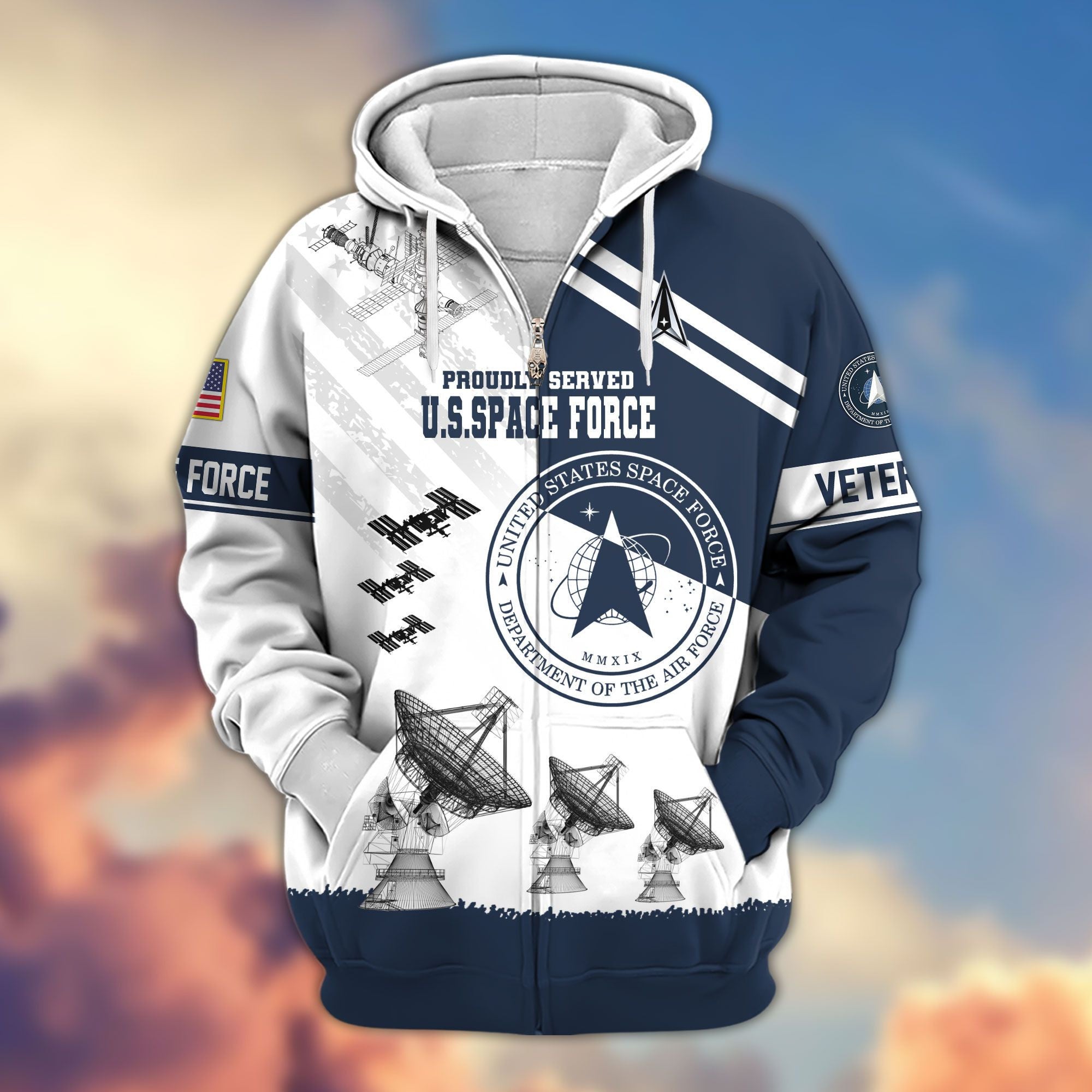 Premium US Veterans Zip Hoodie, Gifts For US Veterans, Gifts For Veterans Day