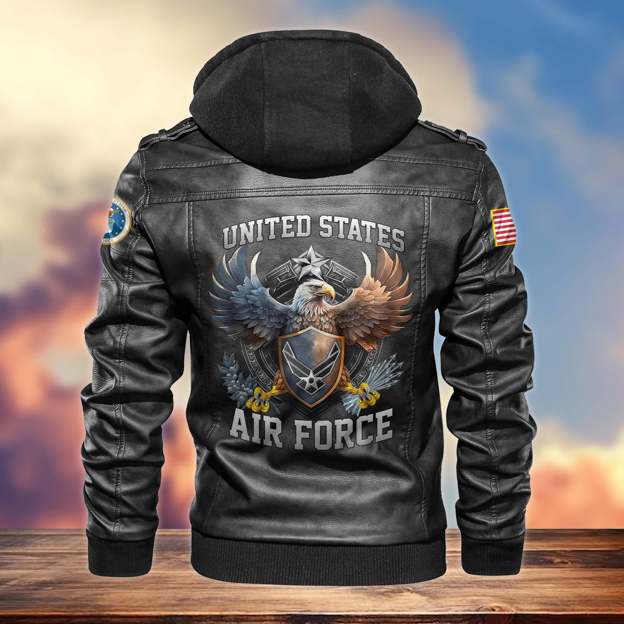 Premium US Veterans Leather Jacket, Gifts For US Veterans, Gifts For Veterans Day