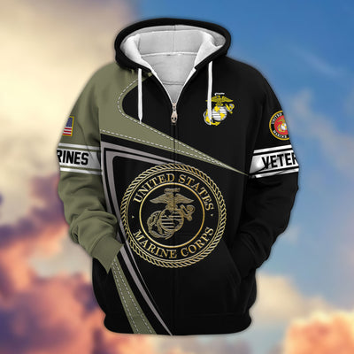 Premium US Veterans Zip Hoodie, Gifts For Veterans Day, Gifts For Dad, Gifts For Husband