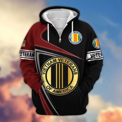Premium US Veterans Zip Hoodie, Gifts For Veterans Day, Gifts For Dad, Gifts For Husband