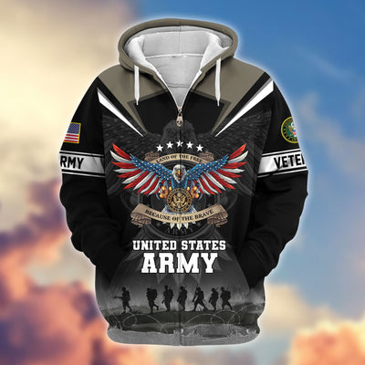 Premium Honoring All Who Served US Veterans Zip Hoodie, Gifts For US Veterans, Gifts For Veterans Day