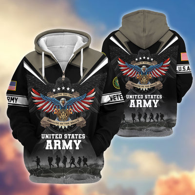 Premium Honoring All Who Served US Veterans Zip Hoodie, Gifts For US Veterans, Gifts For Veterans Day