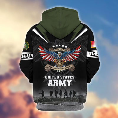 Premium Honoring All Who Served US Veterans Zip Hoodie, Gifts For US Veterans, Gifts For Veterans Day