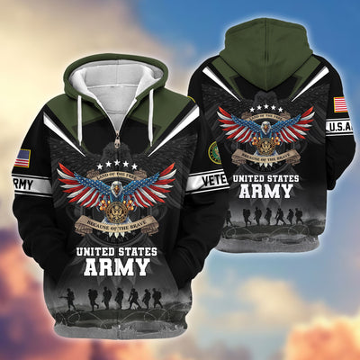 Premium Honoring All Who Served US Veterans Zip Hoodie, Gifts For US Veterans, Gifts For Veterans Day