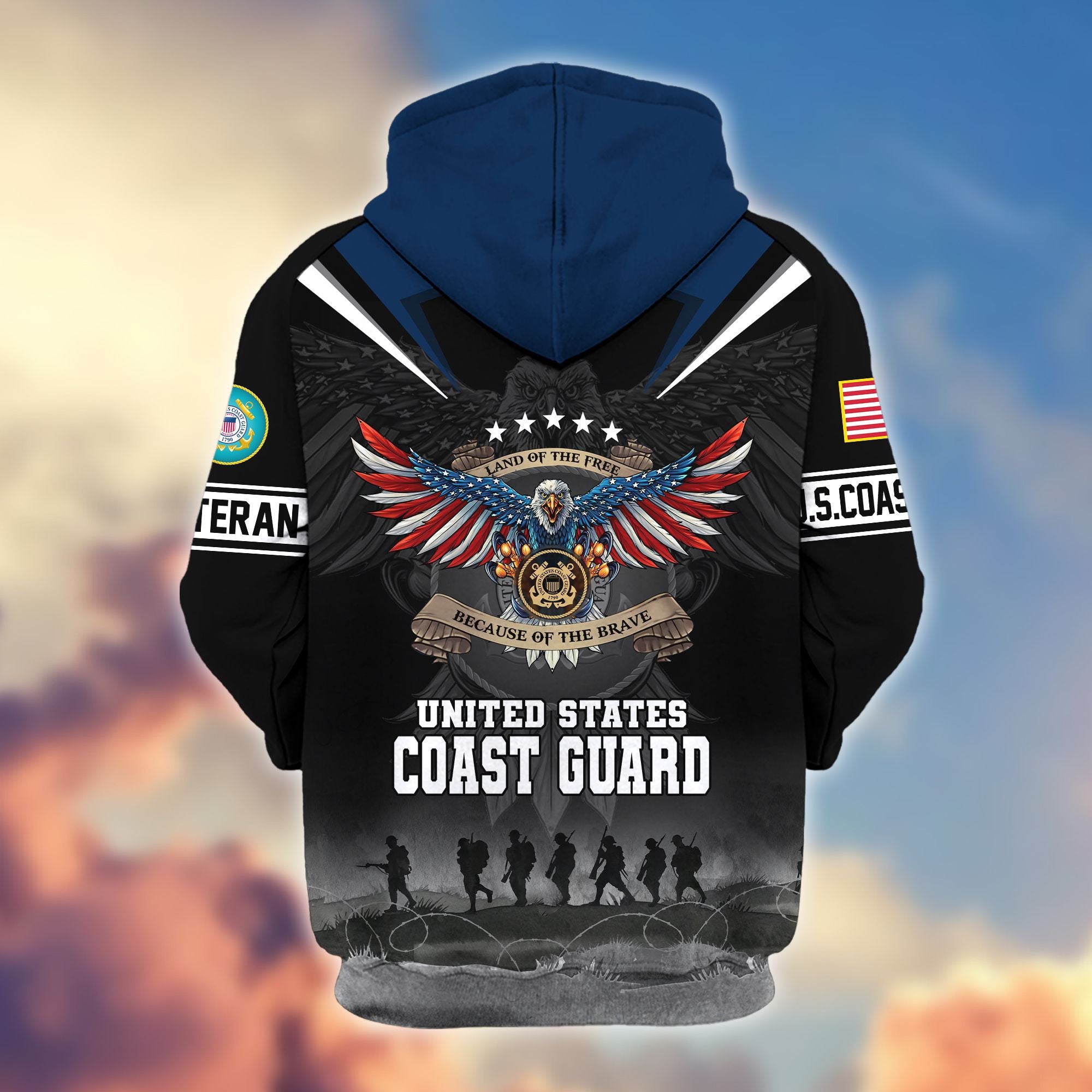 Premium Honoring All Who Served US Veterans Zip Hoodie, Gifts For US Veterans, Gifts For Veterans Day