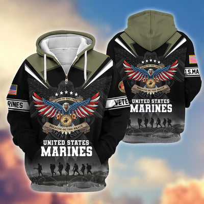 Premium Honoring All Who Served US Veterans Zip Hoodie, Gifts For US Veterans, Gifts For Veterans Day
