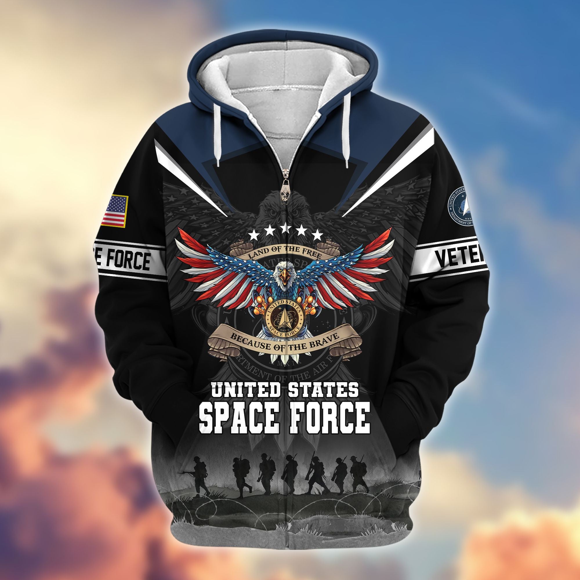 Premium Honoring All Who Served US Veterans Zip Hoodie, Gifts For US Veterans, Gifts For Veterans Day
