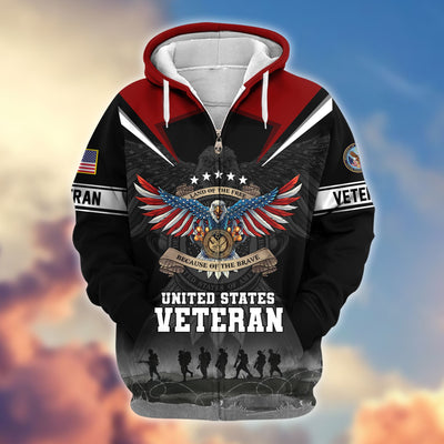 Premium Honoring All Who Served US Veterans Zip Hoodie, Gifts For US Veterans, Gifts For Veterans Day