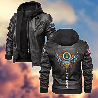 Premium US Veterans Leather Jacket, Gifts For US Veterans, Gifts For Veterans Day