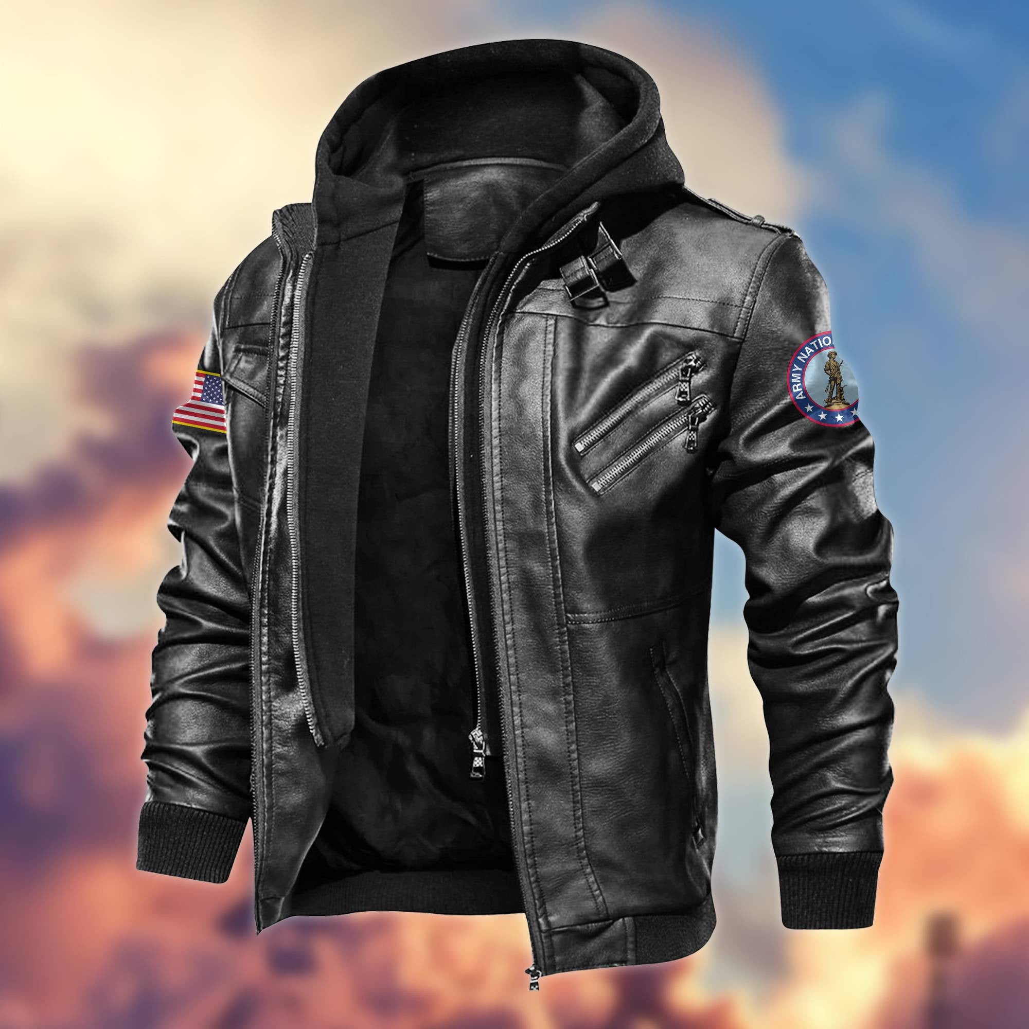 Premium US Veterans Leather Jacket, Gifts For US Veterans, Gifts For Veterans Day