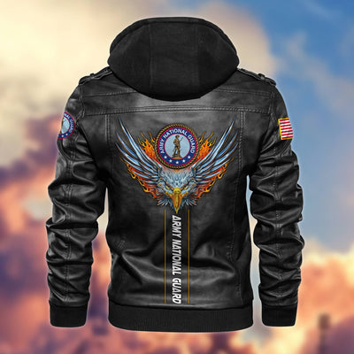 Premium US Veterans Leather Jacket, Gifts For US Veterans, Gifts For Veterans Day