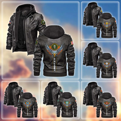 Premium US Veterans Leather Jacket, Gifts For US Veterans, Gifts For Veterans Day