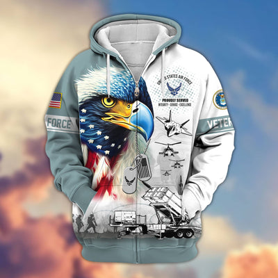 Premium US Veterans Zip Hoodie, Gifts For US Veterans, Gifts For Veterans Day